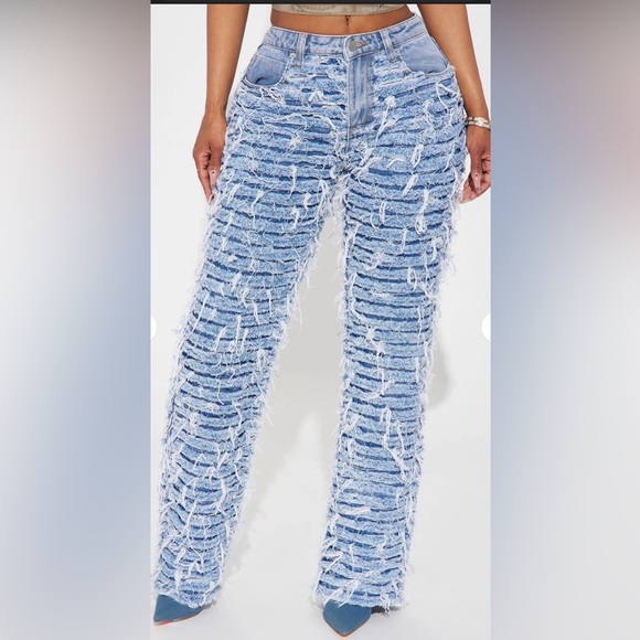 Fashion Nova Shredded Denim Jeans - Picture 4 of 11